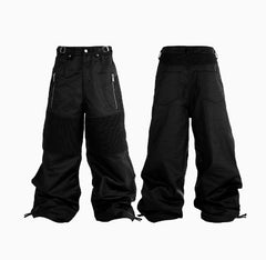 Black Glue Brush Wax Machine Pleated Knee Pads - kinko