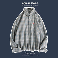 Loose Fashion Personality Men's Retro Plaid Coat - kinko