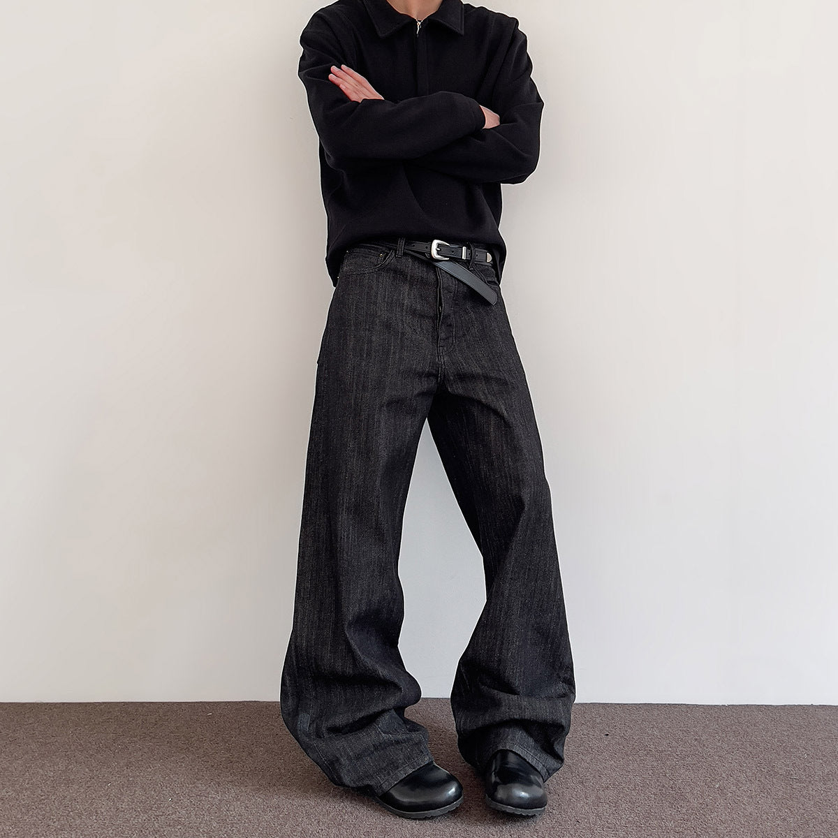 Jeans Straight Micro-pull A- Line Casual Pants - kinko