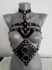 Women's Leather Perform Dance Costume Accessories - kinko