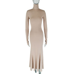 Women's Skinny Hip Skirt Backless Evening Party Dress - kinko