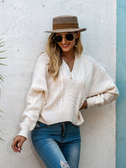 Fall Winter New Lapel Pullover Sweater With Back Straps