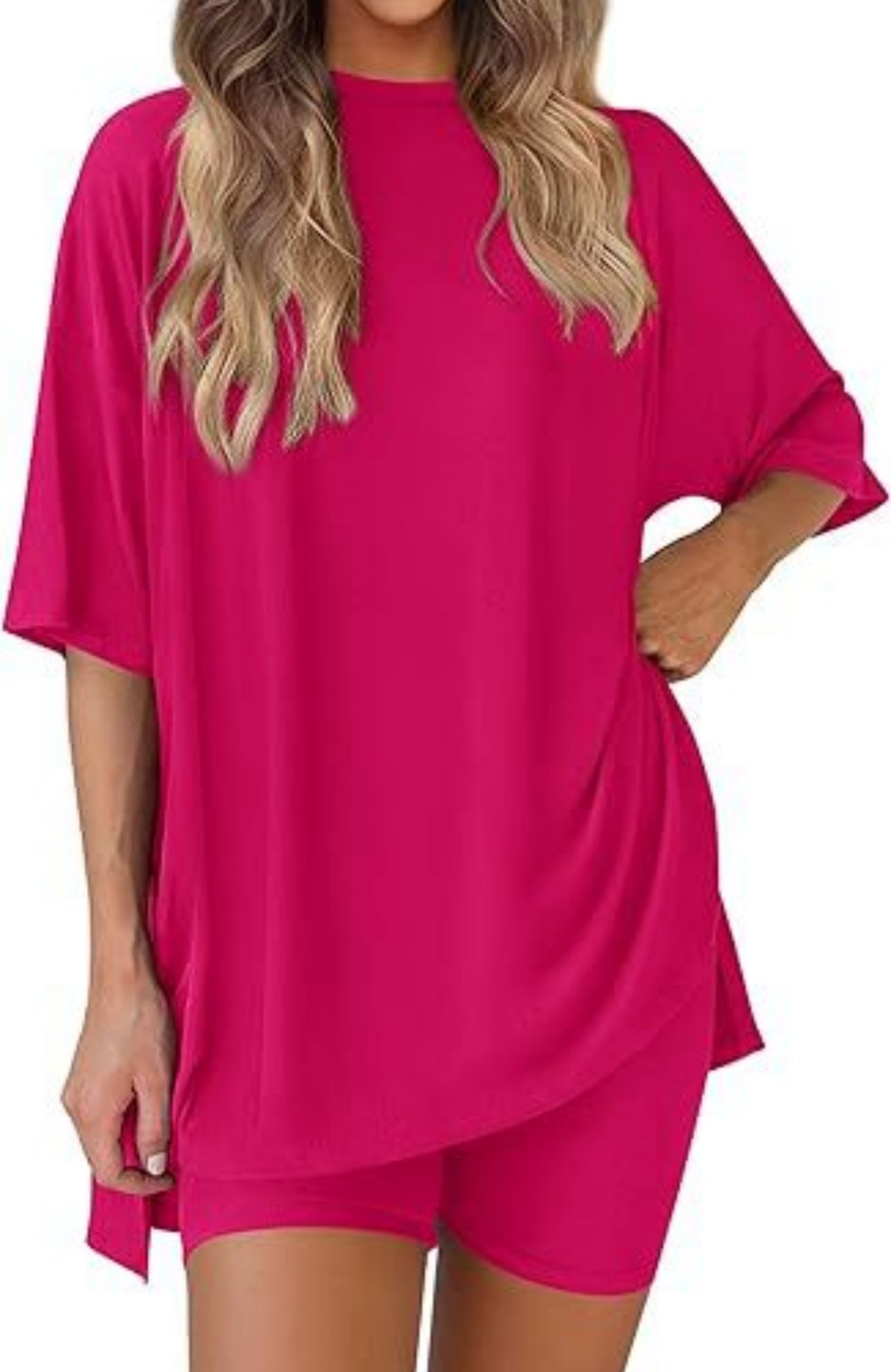 New Loose Fashion Solid Color Casual Two-piece Suit - kinko