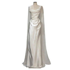 Satin Light Wedding Dress French White - kinko