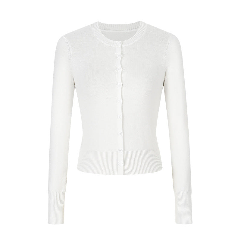 Women's Autumn Hot Girl Short Thin Coat Long-sleeved Sweater - kinko