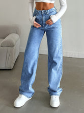 Women Clothing Loose Casual All Matching Straight Leg Denim Trousers
