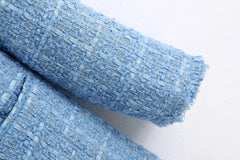 Retro loose suit tweed women's blazer jacket casual women streetwear - kinko