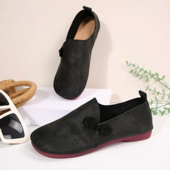 Autumn Flat Casual Shoes Women round Head Soft Noodle Low Cut Loafers