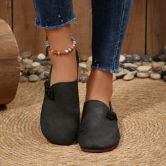 Autumn Flat Casual Shoes Women round Head Soft Noodle Low Cut Loafers