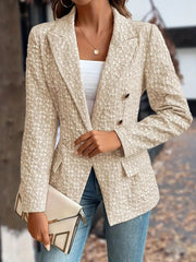 Winter Fashion Temperament Pure Color Double Breasted Blazer Women's Clothing - kinko