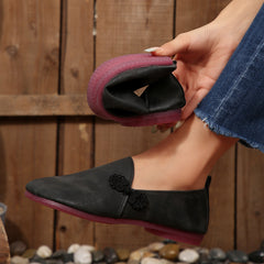 Autumn Flat Casual Shoes Women round Head Soft Noodle Low Cut Loafers