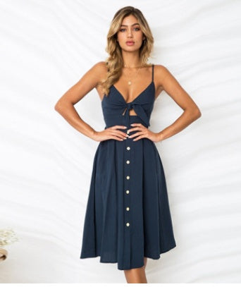 Women Summer Dresses Sleeveless Backless Strap Long Close-fitting Sheath Female Party Evening Dresses Vestidos - kinko
