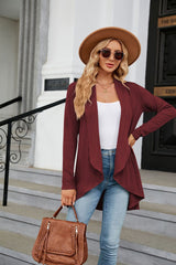 Women's Casual Lightweight Open Front Cardigans Soft Draped Long Sleeve