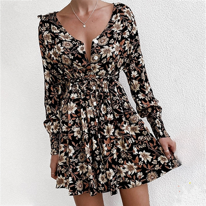Women Floral Boho Party Dress Sexy Ladies Clothes Dresses - kinko