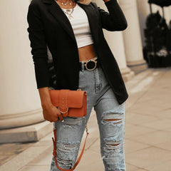 New Women's Business Blazers Spring Autumn All-match Female Jackets Slim Long-sleeve Casual Solid Blazer Women Clothes Top - kinko