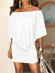 Mini Off Shoulder Sexy Dresses Beach Casual Dress - kinko