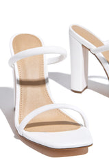 One-word Women's High-heeled Shoes With Thick Heel And Toe Color