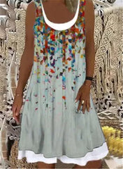 Cotton Casual Floral Short Sleeve Dresses - kinko