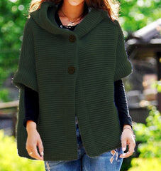 Sweater ladies fall/winter loose knit hooded sweater