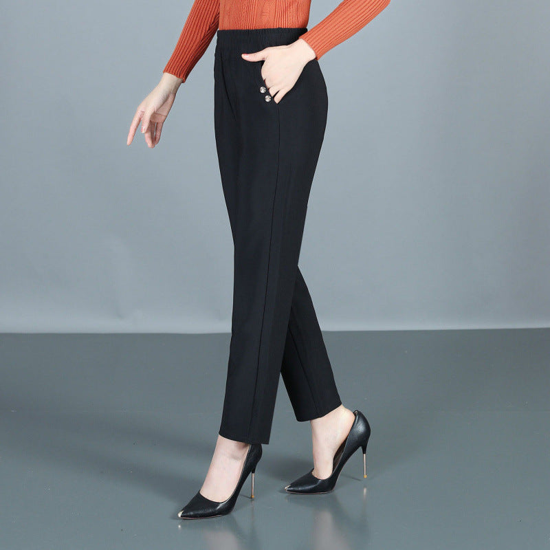 Spring And Autumn Middle-aged Mom Pants Straight-leg Trousers - kinko