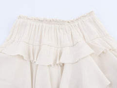 Summer European And American Style Laminated Decoration Midi Skirt Skirt - kinko