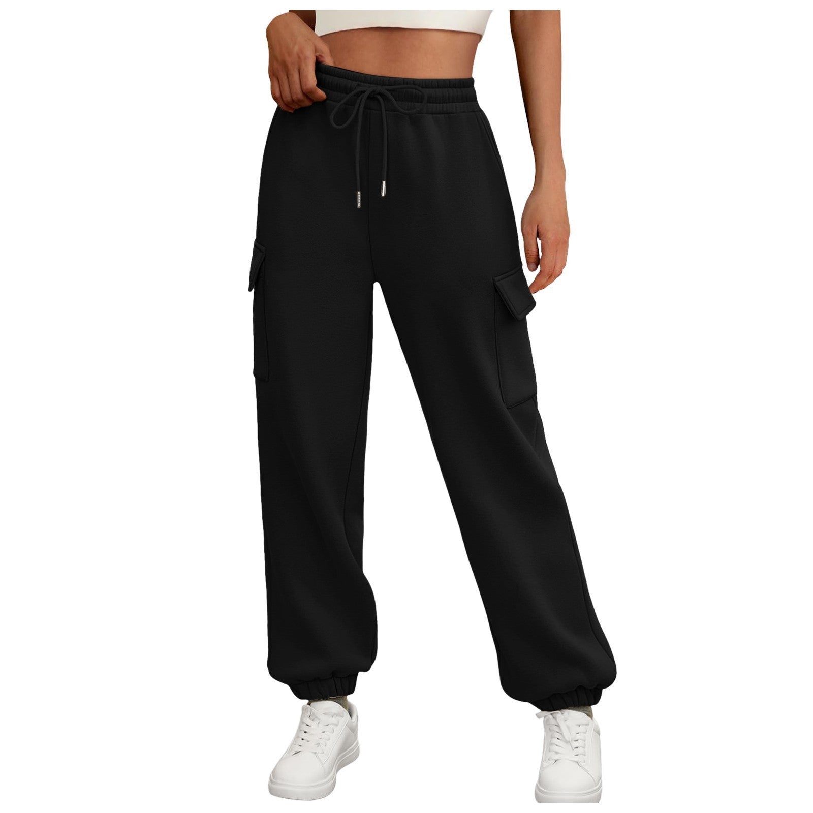 Women's Sweatpants Fleece Lined Baggy Athletic Jogger Trousers With Pockets Fall Casual Trendy Cargo Pants Fall Outfits - kinko Global Holdings inc