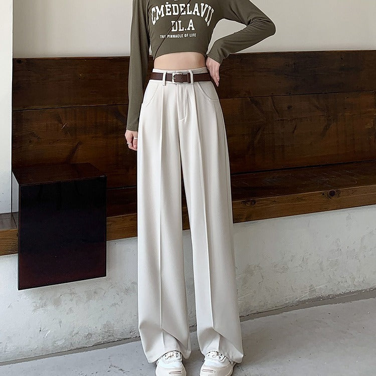 New High Waist Drooping Suit Pants Women - kinko