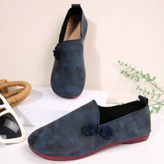 Autumn Flat Casual Shoes Women round Head Soft Noodle Low Cut Loafers