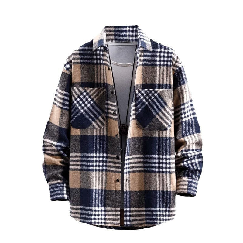 Handsome Lapels Shirt Coat Trendy Men - kinko