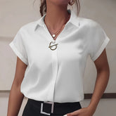 Loose Casual Short-sleeved Shirt Drop-shoulder Sleeve Shirt - kinko