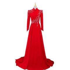 New Long Sleeve Formal Evening Party Dress - kinko