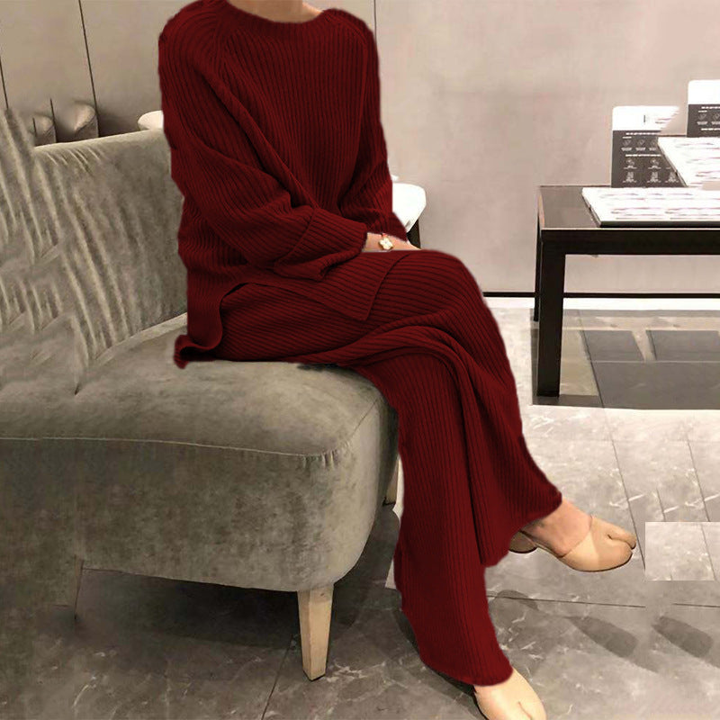 Knit Casual Two-piece Knitted Sweater - kinko