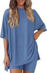 New Loose Fashion Solid Color Casual Two-piece Suit - kinko