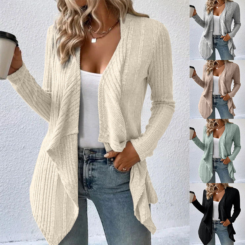 Cardigan Long Sleeve Sweater Casual Women's Clothing - kinko