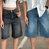 American Retro Washed Loose Design Fifth Pants Men - kinko