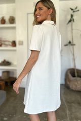 Double Take Full Size Texture Short Sleeve Dress - kinko