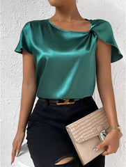 Women's Fashion Solid Color Loose-fitting Versatile Top - kinko
