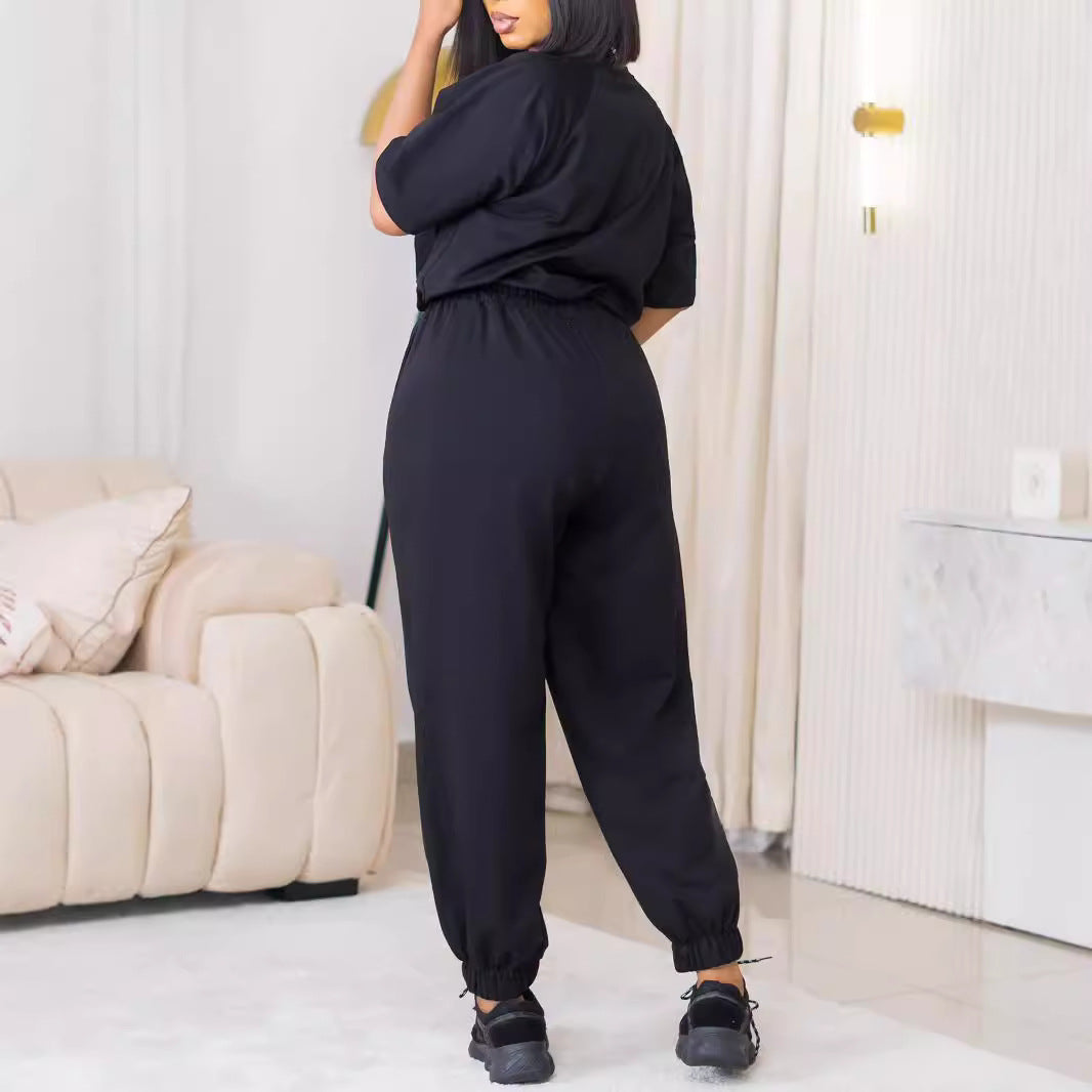 European And American Leisure Loose Fashion Ladies Two-piece Set - kinko