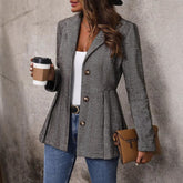 Women's Coarse Flower Slim-fit Fashion Blazer - kinko