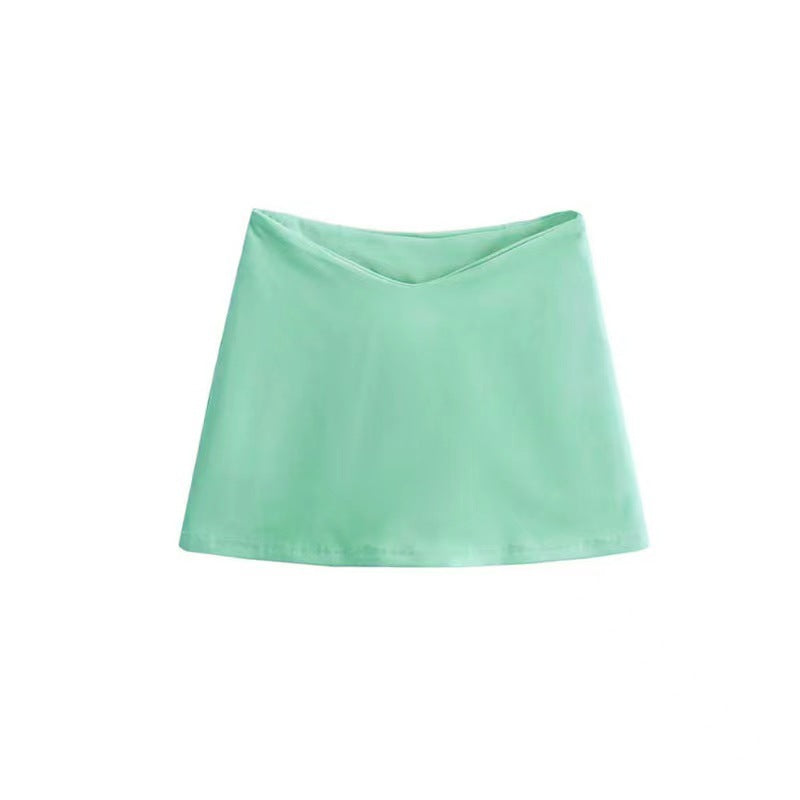 Sweet Hot Girl Design Low V Waist Slim Slimming Mini Skirt - kinko
