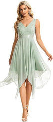 Women's Lace Chiffon Cocktail Ball Gown - kinko