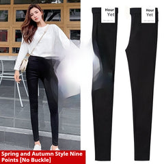 Black Magical Leggings Women's Outer Wear Ankle Tight High Waist Slimming - kinko