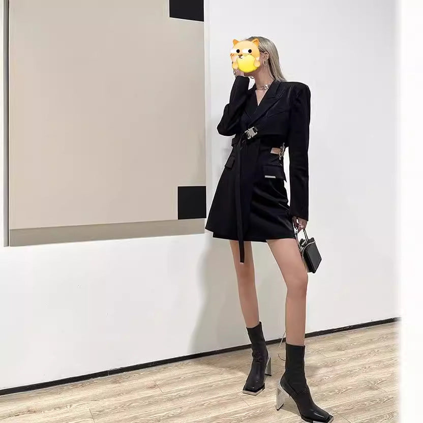 Women's Asymmetric Shoulder Fashion Blazer - kinko