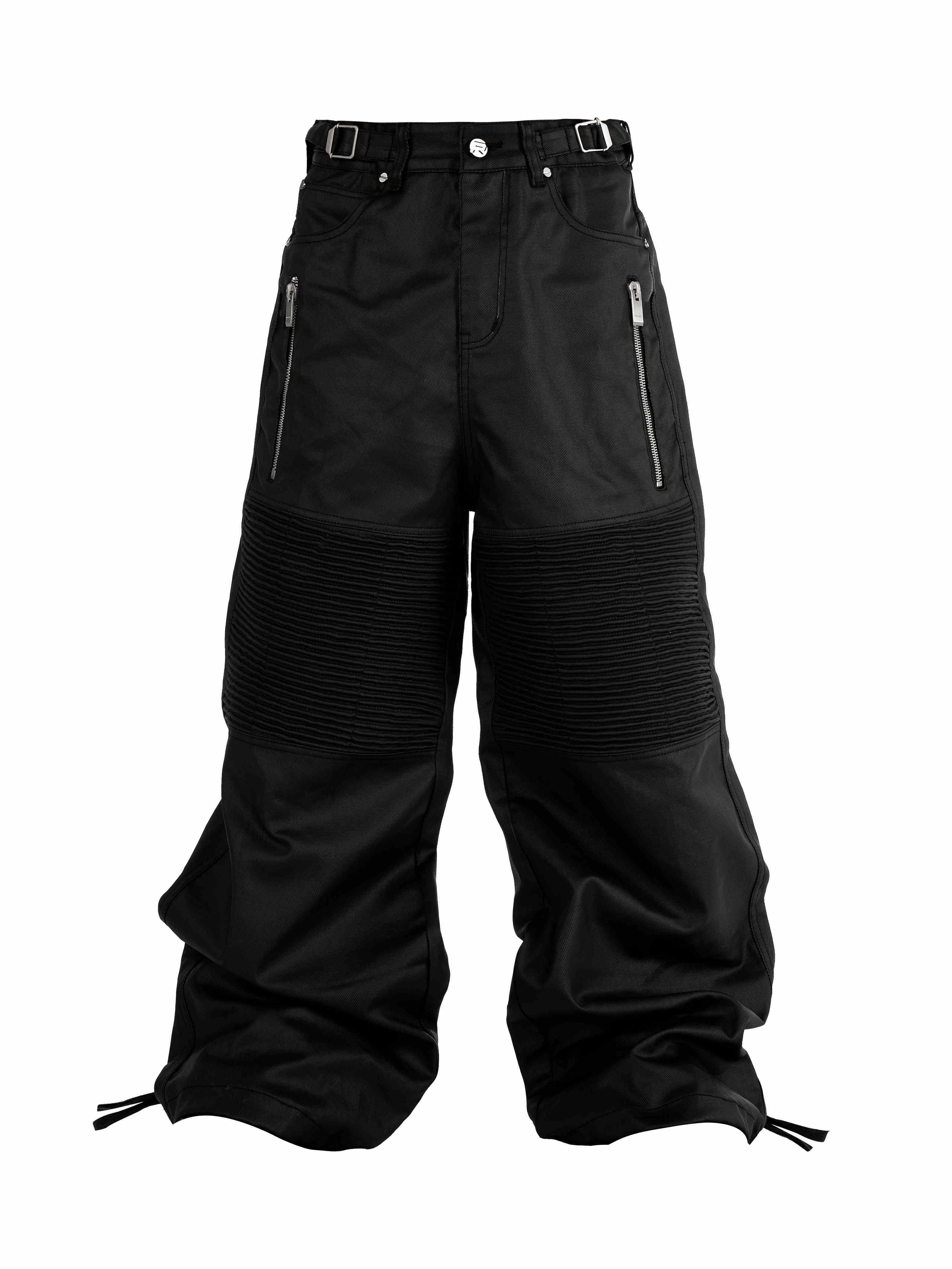 Black Glue Brush Wax Machine Pleated Knee Pads - kinko