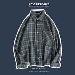 Loose Fashion Personality Men's Retro Plaid Coat - kinko