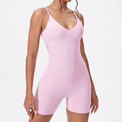 Hollow Shorts Yoga Bra Sports Hip Lifting One-piece - kinko
