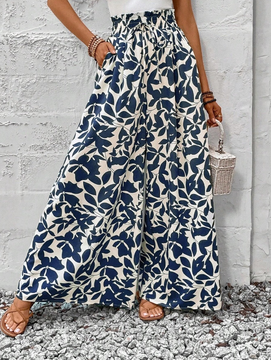 New Waist-tight Summer Long Draping Effect Long Culottes For Women - kinko
