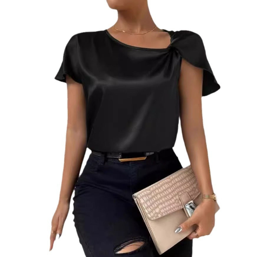 Women's Fashion Solid Color Loose-fitting Versatile Top - kinko