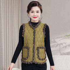 Middle-aged And Elderly Fall Winter Coat Mom Vest