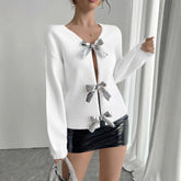 Fashion Bowknot European And American Women's Sweater - kinko